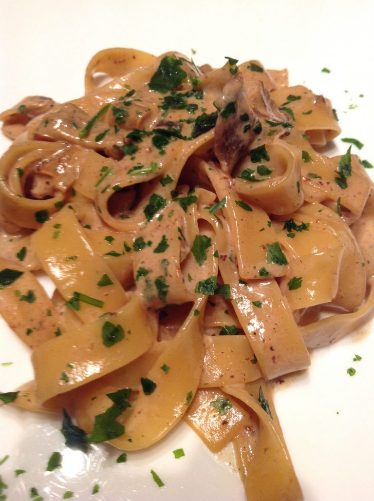 Tagliatelle in crema di porcini