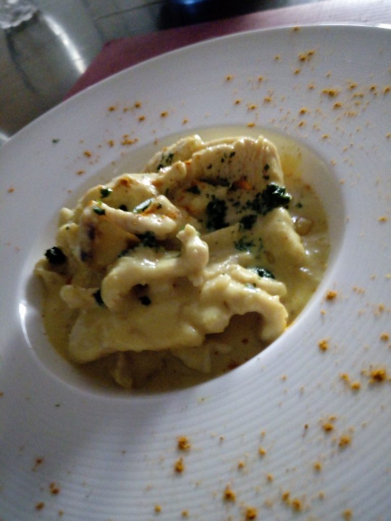 Straccetti di tacchino in crema al curry
