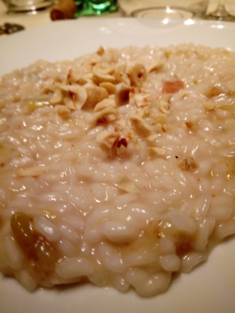 Risotto ai fichi, zola e nocciole