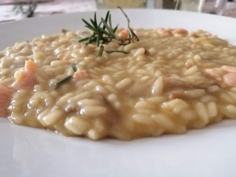 Risotto d’autunno con salmone affumicato